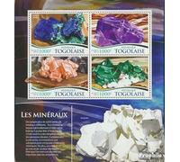 Togo 6744-6747 Feuille Miniature (complète. édition) Neuf avec Gomme Originale ** MNH 2015 minéraux (Timbres pour Les collectionneurs) Minéraux/Fossiles/Bijoux/Montres