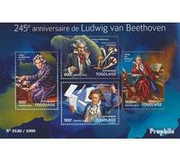 Togo 6912-6915 Feuille Miniature (complète. édition) Neuf avec Gomme Originale ** MNH 2015 Ludwig Van Beethoven (Timbres pour Les collectionneurs) Musique/Danse