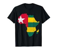 Togo Flag Africa Continent Silhouette Gift Togolese People T-Shirt