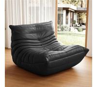 Togo Pouf poire haut de gamme non compressé pour adultes, canapé de sol en mousse à mémoire de forme avec tissu doux, fauteuil de salon confortable pour salon, chambre à coucher, appartement, cuir