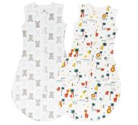 TOGOU2S 2pcs Gigoteuse Ete 0 6 Mois Bébé 100% Coton 0.5 TOG Turbulette ete 0-6 Mois Zip Sécurisé de Qualité Gigoteuses pour Naissance Unisexe Garcon Fille 0-6 Mois