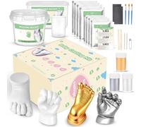 TOGOU2S Empreinte Main Pied Bebe 0-9 Mois Kit de Moulage 3D pour 4 Moulages avec Peintures, Sûr et Non Toxique Souvenirs Personnalisés Cadeau Naissance Garcon Fille Cadeau Jeunes Parents
