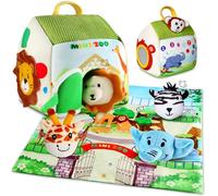 TOGOU2S Jouet Bebe 6 Mois Jouet Montessori 5 Peluches d'animaux Cloche Intégrée Maison en Peluche Tapis de Carte Jouets Sensoriels pour Bébés de 6 à 12 Mois, Cadeau d'anniversaire Cadeau de Noël