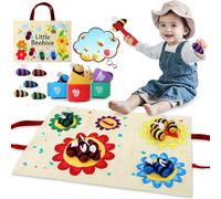 TOGOU2S Jouet Enfant 1-3 Ans 15 Abeilles 5 Gobelets Empilables Colorés 1 Pince 1 Tapis de Jeu, Non Toxique et Lavable, Jeux Montessori pour Cadeaux d'anniversaire, Noël Rentrée Scolaire
