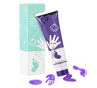 TOGOU2S Kit Empreinte Bebe Avec Attachement Éponge, Non Toxique et Lavable, Convient à la Réalisation D'empreintes de Mains et de Pieds de Bébés, Les Bricolages Familiaux, Cadeau de Noël, Violet