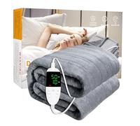 TOHDNC Elektrische Beheizte Wurfdecke, 180 x150cm Flanell Heizdecke mit 6 Beheiztem Modus, Timer Off, Überbeheizte Schutz Heizdecke für Bett, Sofa, Innenbereich