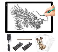 TOHETO A2 Tablette Lumineuse Diamond Painting avec 2 Pinces, Adaptateur 12V2A, Luminosité Variable en Continu Grande boîte Lumineuse Tableau d'affichage pour Tatouage, Animation, Croquis (60x40cm)