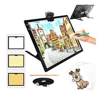TOHETO A3 Rechargeable Tablette Lumineuse Diamond Painting, Table Lumineuse Dessin avec Support Pliable Uminosité Réglable Tableau Tumineux,LED Tables à Dessin Lumineuse pour Tatouage,Croquis, Trace