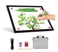 TOHETO A4 Rechargeable Tablette Lumineuse Diamond Painting avec Sac, Magnétique Table Lumineuse Dessin, Uminosité Réglable Tableau Tumineux, LED Tables à Dessin Lumineuse pour Tatouage,Croquis (Noir)