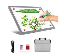 TOHETO A4 Rechargeable Tablette Lumineuse Diamond Painting avec Sac, Magnétique Table Lumineuse Dessin, Uminosité Réglable Tableau Tumineux, LED Tables à Dessin Lumineuse pour Tatouage,Croquis (Gris)