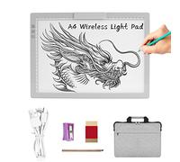 TOHETO A4 Rechargeable Tablette Lumineuse Diamond Painting avec Sac, Support Innovant et clip supérieur,Table Lumineuse Dessin, Uminosité Réglable Tableau Tumineux,LED Tables à Dessin Lumineuse(Gris)