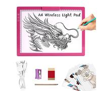 TOHETO A4 Rechargeable Tablette Lumineuse Diamond Painting avec Support Innovant et clip supérieur,Table Lumineuse Dessin, Uminosité Réglable Tableau Tumineux,LED Tables à Dessin Lumineuse(Rose Rouge)