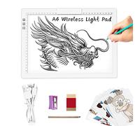 TOHETO A4 Rechargeable Tablette Lumineuse Diamond Painting avec Support Innovant et clip supérieur,Table Lumineuse Dessin, Uminosité Réglable Tableau Tumineux, LED Tables à Dessin Lumineuse (Blanc)