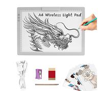 TOHETO A4 Rechargeable Tablette Lumineuse Diamond Painting avec Support Innovant et clip supérieur,Table Lumineuse Dessin, Uminosité Réglable Tableau Tumineux, LED Tables à Dessin Lumineuse (Gris)