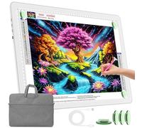 TOHETO Bloc lumineux A3 rechargeable avec sac de transport pour peinture au diamant, boîte lumineuse ultra lumineuse pour le dessin, boîte lumineuse sans fil pour le traçage et le dessin, tableau
