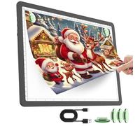 TOHETO Bloc lumineux A4 rechargeable pour peinture au diamant,boîte lumineuse ultra lumineuse pour le dessin, boîte lumineuse sans fil pour le traçage et le dessin, tableau lumineux sans fil (noir)