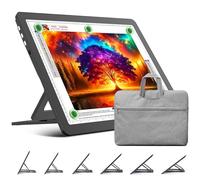 TOHETO Tableau lumineux A3 rechargeable avec support, sac, tampon lumineux magnétique super lumineux avec boutons latéraux, boîte à lumière sans fil pour le traçage et le dessin, table lumineuse sans