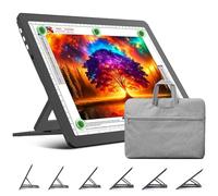 TOHETO Tableau lumineux A4 rechargeable avec support, sac, tampon lumineux magnétique super lumineux avec boutons latéraux, boîte à lumière sans fil pour le traçage et le dessin, table lumineuse sans