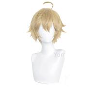 Tohma Cosplay Perruque Jeu Genshin Impact Tohma Clair de Queue de Queue de Queue de Cheval Peluca Anime Halloween Party Carnival Rôle Play Wigs