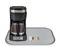 TOHONFOO Tapis de machine à café en silicone avec rebord, 44 x 27 cm, tapis de machine à café robuste pour comptoirs, plateau à café adapté sous les machines à café, machines automatiques, accessoire