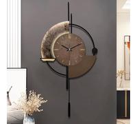 TOHOOYO Horloge murale décorative avec pendule, horloge à quartz silencieuse de qualité à piles, grande horloge pour salon, cuisine, maison, salle de bain, chambre à coucher, 48 x 87 cm
