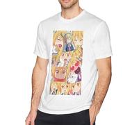 Tohru 12 Dragon Maid Men's Short Sleeve T-Shirt Cotton Shirt for Sport Black Manches Courtes(3X-Large)
