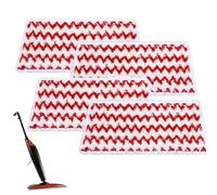 Tohrugue 4Pcs Housses de Rechange pour Nettoyeur Vapeur Vileda Steam XXL Power Pad,Remplacements de Tampons en Microfibre,Lavable en Rouge