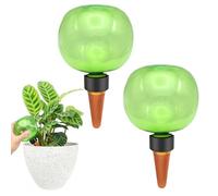 TOHYKO Lot de 2 boules d'irrigation automatiques pour plantes - 500 ml - Distributeur d'eau automatique pour les vacances et le bureau - Vert