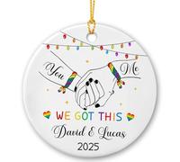 Toi Et Moi, on Y Arrive Décoration De Noël A Suspendre Céramique Pendentif De Noël avec Ficelle Ornement Suspendu pour Jardin Salon Maison