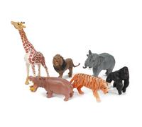Toi Jouets 6 Animaux Sauvages Tigre Lion Cheval Du Nil Elefant Girafe Et Gorilla