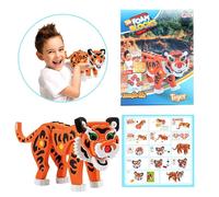Toi-Toys 3D Puzzle Tiger Junior 31.5 cm mousse orange 121 pièces