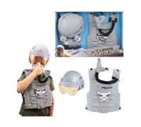 Toi-Toys - Costume De Pilote De Combat Avec Casque Et Gilet Pour Enfants