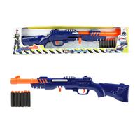 Toi-Toys Fusil de Chasse Militaire Bleu/Orange avec 6 flèches de clôture 29 cm