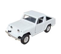 Toi-Toys Jeep Jeepster Commando 1967 Voiture miniature en métal avec retrait Modèle de voiture jouet 4 variantes 50 (blanc)