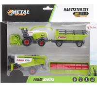 Toi-Toys - Kit agricole Metal World - Kit moissonneuse-batteuse avec remorque Véhicules jouets Enfants