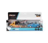 Dépanneuse En Métal Avec Voiture De Sport . Dimension De L'ensemble 18 Cm .-Toi Toys Multicolore