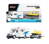 Toi-Toys Metal Camper Pull Back+aanhanger+sneeuwscooter(