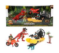 Toi-Toys - Set de figurines - World of Dinosaurs (bateau, dinos, moto, figurines)