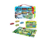 Toi-Toys - Turbo Racers Coffre Collection Avec 4 Rallye Voitures Véhicules