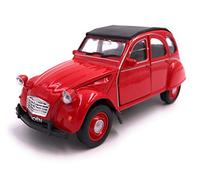 Toi-Toys Welly Voiture Miniature Citroën 2CV « Duck », véhicule Vintage, échelle 1:39 / L 12 cm, Rouge, fermée