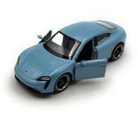 Toi-Toys Welly Voiture Miniature Porsche Taycan Turbo S, échelle 1:39 / Longueur 12 cm, Bleue