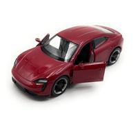 Toi-Toys Welly Voiture Miniature Porsche Taycan Turbo S, échelle 1:39 / Longueur 12 cm, Rouge