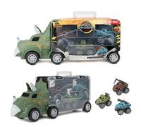 Toi-Toys - WORLD OF DINOSAURS - Dinotruck avec 3 voitures de retrait Dinosaures Pullback Trucks