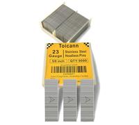 Toicann 23 Gauge Stainless Steel Pinner Nails 9000 pcs Headless Pin Nails for 23 GA Pneumatic or Electric Pinner or Pin nail gun, Ideal for Fine Woodworking or Trim Work (5/8"(9000 pcs))