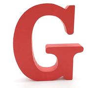 Toifucos Lettres en Bois, 10cm A-Z DIY Alphabet Anglais Ornaments D'artisanat pour Accueil Mariage Anniversaire Décoration de fête Accessoires, Rouge 1 pcs G