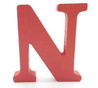 Toifucos Lettres en Bois, 10cm A-Z DIY Alphabet Anglais Ornaments D'artisanat pour Accueil Mariage Anniversaire Décoration de fête Accessoires, Rouge 1 pcs N