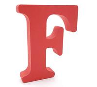 Toifucos Lettres en Bois, 10cm A-Z DIY Alphabet Anglais Ornaments D'artisanat pour Accueil Mariage Anniversaire Décoration de fête Accessoires, Rouge 1 pcs F