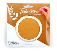 Graine Créative - Toile coton Idéal broderie Camel 45 x 60 cm
