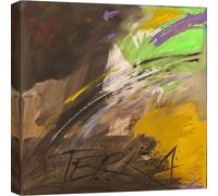 Toile abstraite - H. Romero - Terre - 40x40 cm
