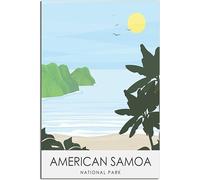 Toile Affiche American Samoa National Park Vintage Rétro Mur Art Art Imprimer Chambre Décoration Accueil Décoration Sans cadre 60x90cm